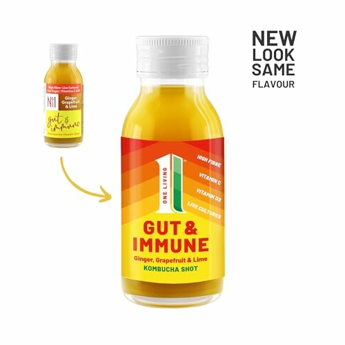 Gut & Immune Kombucha Shot with new look label