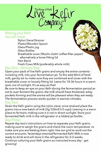 Live Kefir Company instructions for making and maintaining kefir.